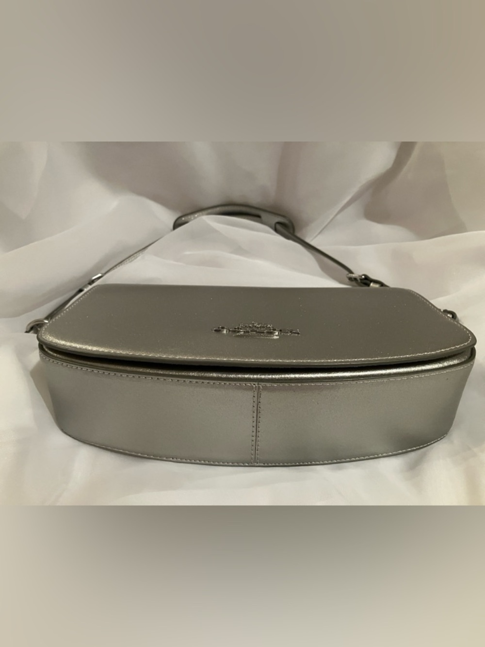 Coach Andrea Metallic Silver Bag - Picture 3 of 10